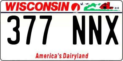 WI license plate 377NNX