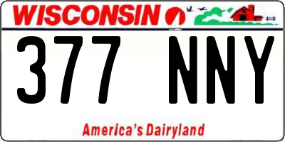 WI license plate 377NNY