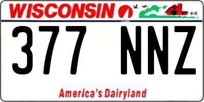 WI license plate 377NNZ