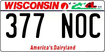 WI license plate 377NOC