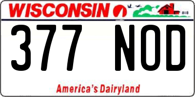 WI license plate 377NOD
