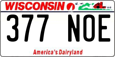 WI license plate 377NOE