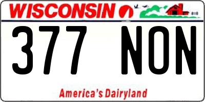 WI license plate 377NON