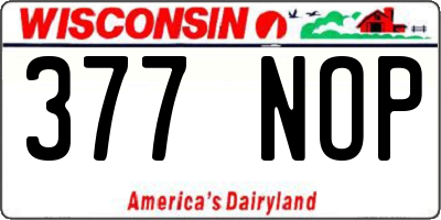 WI license plate 377NOP