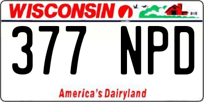 WI license plate 377NPD