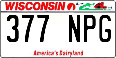 WI license plate 377NPG
