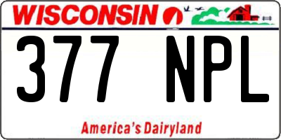 WI license plate 377NPL