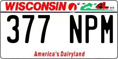 WI license plate 377NPM