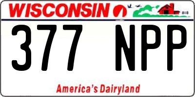 WI license plate 377NPP