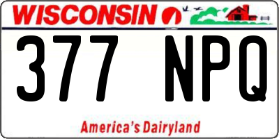 WI license plate 377NPQ