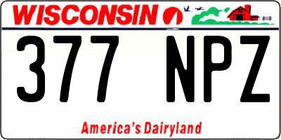 WI license plate 377NPZ