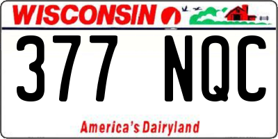 WI license plate 377NQC