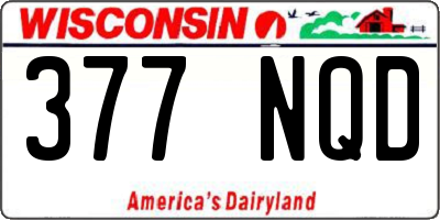 WI license plate 377NQD