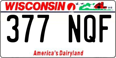 WI license plate 377NQF