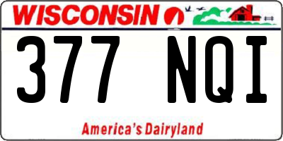 WI license plate 377NQI