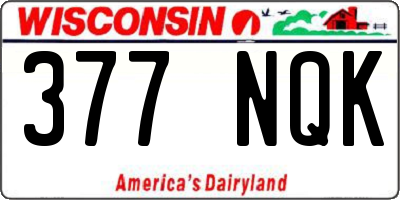 WI license plate 377NQK