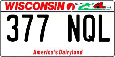 WI license plate 377NQL
