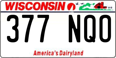 WI license plate 377NQO