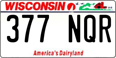 WI license plate 377NQR