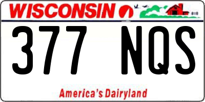 WI license plate 377NQS