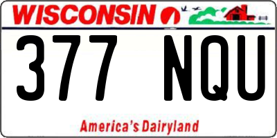 WI license plate 377NQU