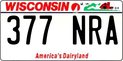 WI license plate 377NRA