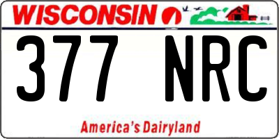 WI license plate 377NRC