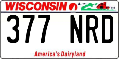 WI license plate 377NRD