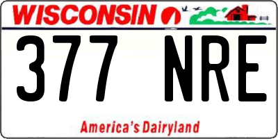 WI license plate 377NRE