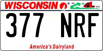 WI license plate 377NRF