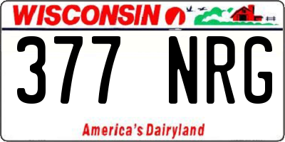 WI license plate 377NRG