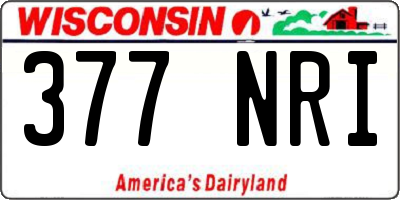 WI license plate 377NRI