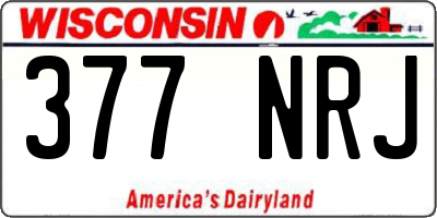 WI license plate 377NRJ