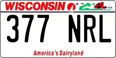 WI license plate 377NRL