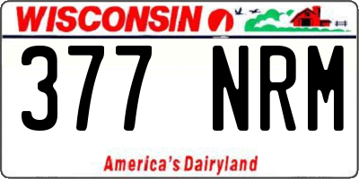 WI license plate 377NRM