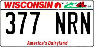WI license plate 377NRN