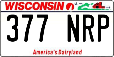 WI license plate 377NRP
