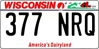 WI license plate 377NRQ