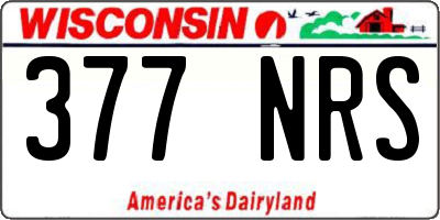 WI license plate 377NRS