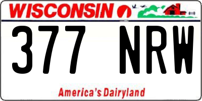 WI license plate 377NRW