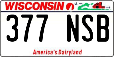 WI license plate 377NSB