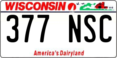 WI license plate 377NSC