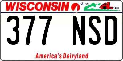 WI license plate 377NSD