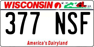 WI license plate 377NSF