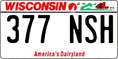 WI license plate 377NSH