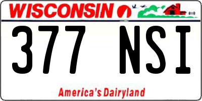 WI license plate 377NSI