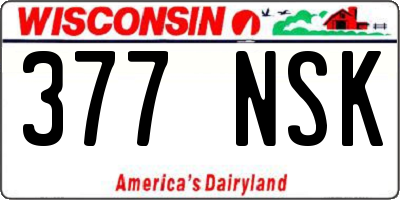 WI license plate 377NSK