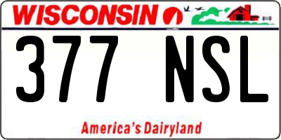 WI license plate 377NSL
