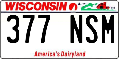 WI license plate 377NSM