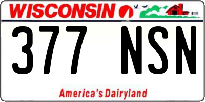 WI license plate 377NSN